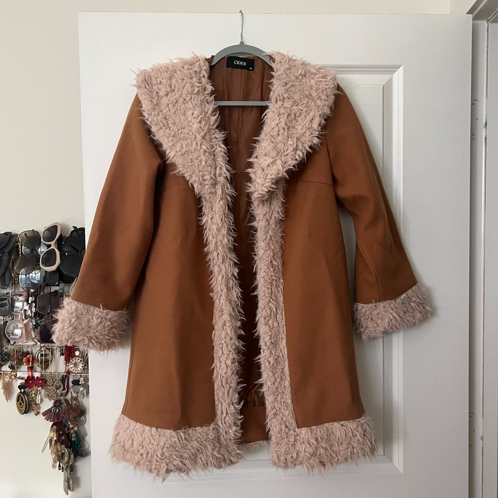 Penny Lane Faux Shearling Collared Jacket